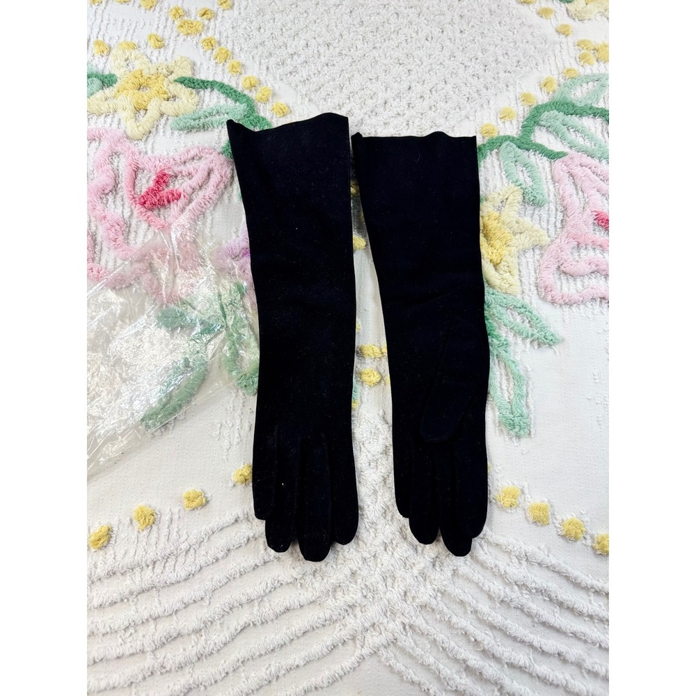 Vintage Gloves by Superb for B Altman & Co Black Opera Length Made in France